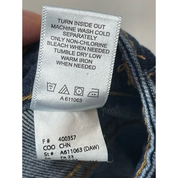 LOGO Lori Goldstein Jeans Shadow Patchwork Boyfriend 6P Petite Dark Wash - Picture 6 of 6